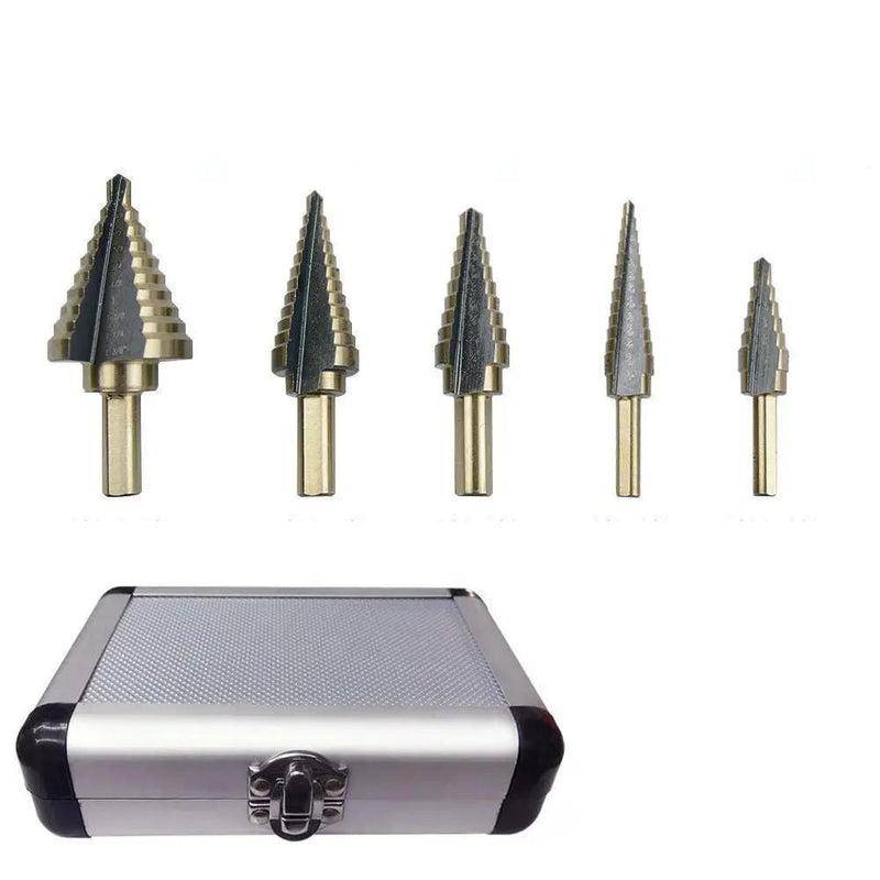 5PCS HSS Step Steel Cone Drill Titanium Bits Set – view 1