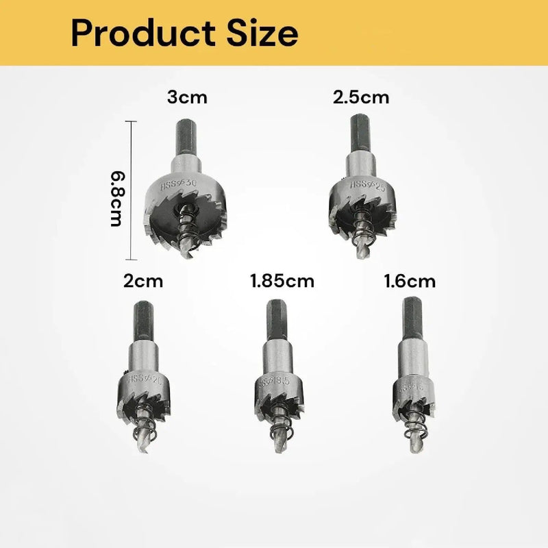 salelink.co.nz Unbranded 5pcs HSS Hole Saw Kit 5pcs HSS Hole Saw Kit | Action Outdoors NZ