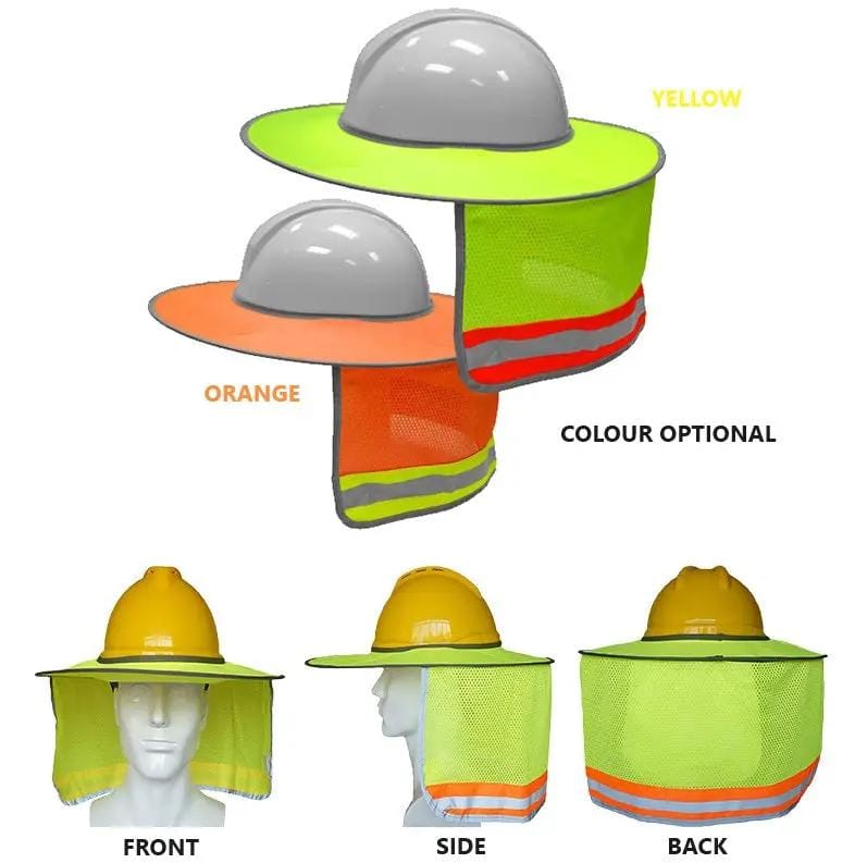 dealonline.co.nz dealonline.co.nz Hi Vis Hard Hat Helmet Brim Sun shield Hi Vis Full Brim Sun Shield For Hard Hats Yellow
