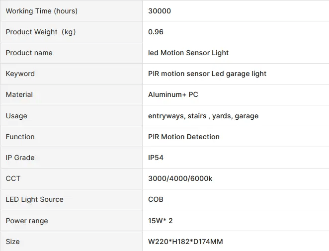 30W LED Security Light with Motion Sensor Outdoor Twin Spotlight Garage IP54 – view 10