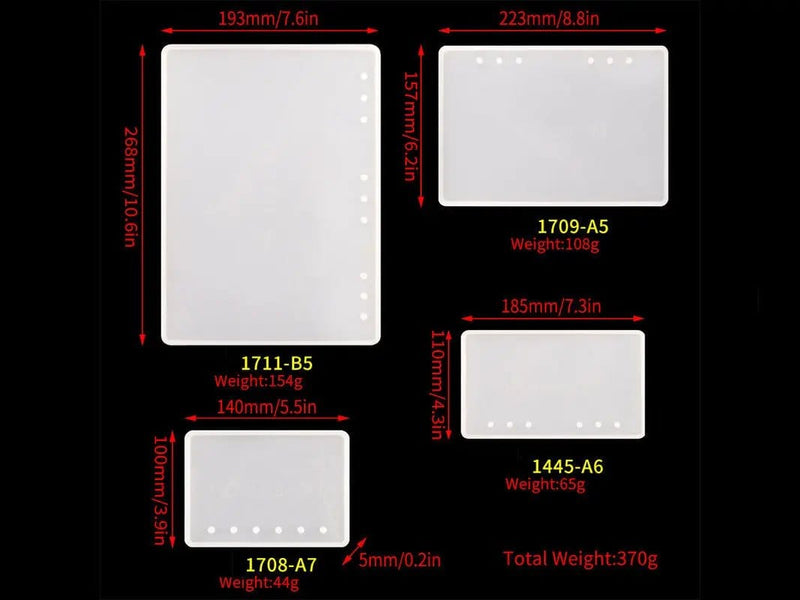 Resin Art NZ Moulds Notepad Moulds / Pages / Rings Notepad Moulds / Pages / Rings | NZ