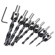 salelink.co.nz Unbranded 23pcs Woodworking Chamfer Drilling Tool Kit 23Pcs Woodworking Chamfer Drill Bit Set Kit