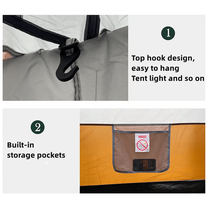 Camping Tent 8-12persons 430x305x203cm Coffee – view 4