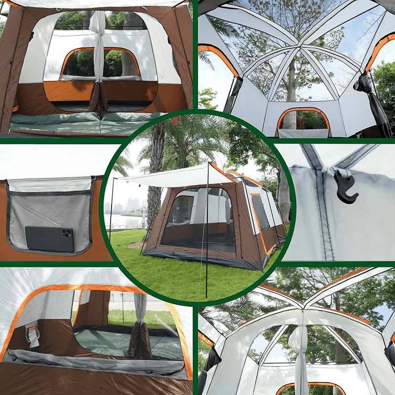 Camping Tent 8-12persons 430x305x203cm Coffee – view 3