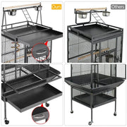 Yaheetech H68.5'' Play Top Parrot Cage Metal Rolling Bird Cage H68.5'' Play Top Parrot Cage Metal Rolling Bird Cage