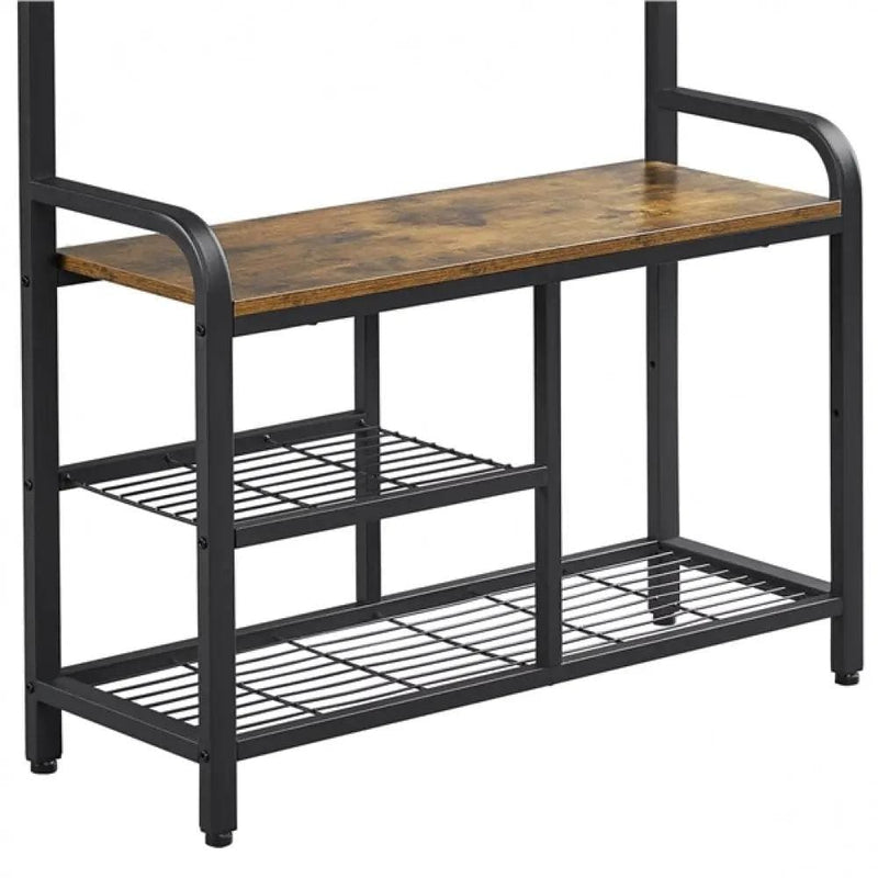 72” H Multifunctional Hall Tree with Bench &amp; Shoe Storage – view 9