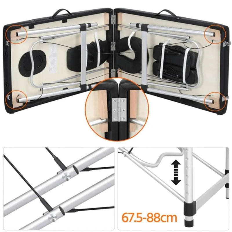 Yaheetech Adjustable Massage Bed Folding Salon Bed Massage Couch Adjustable Massage Bed Folding Salon Bed Massage Couch
