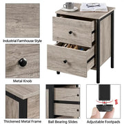 Yaheetech Metal-Framed Side Table with 2 Drawers Metal-Framed Side Table with 2 Drawers