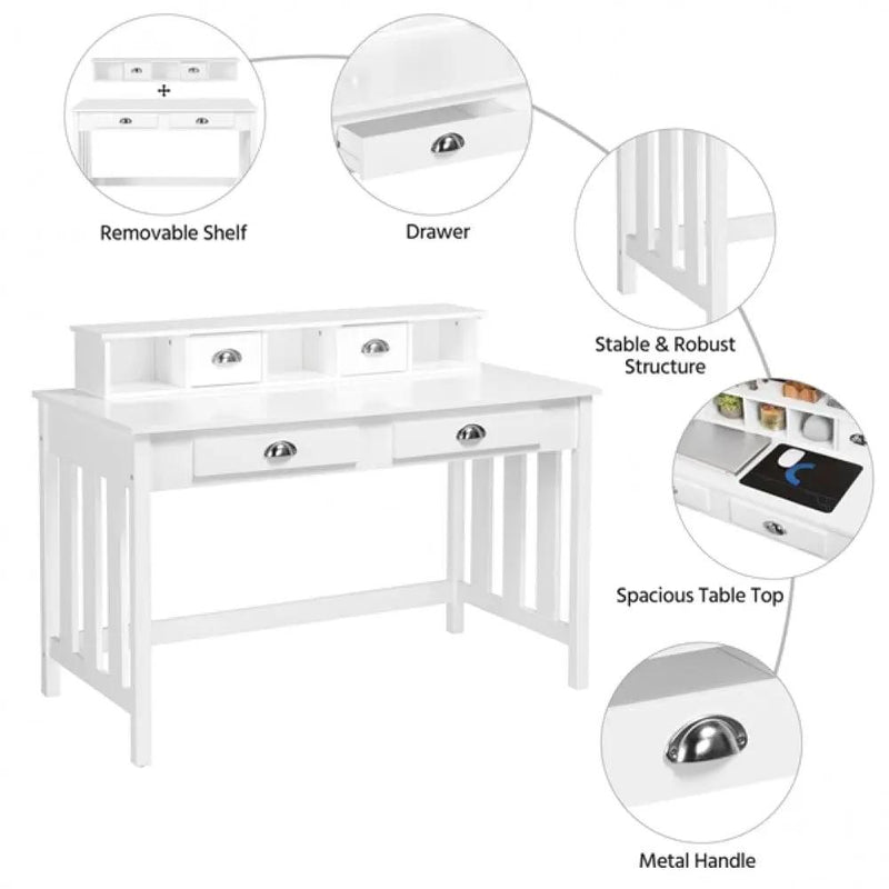 Writing Computer Desk Modern Work Station Laptop Table Removable Floating Organizer – view 9