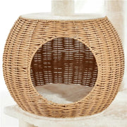 Yaheetech 54″ Tall Rattan Cat Tree Cat Tower 54″ Tall Rattan Cat Tree Cat Tower