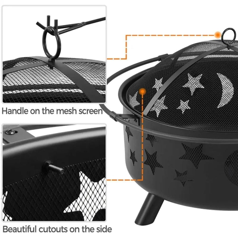 Yaheetech Round Fire Pit Round Fire Pit