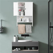 Yaheetech Bathroom Wall Cabinet with Towel Bar Wall Mount Organizer Bathroom Wall Cabinet with Towel Bar Wall Mount Organizer