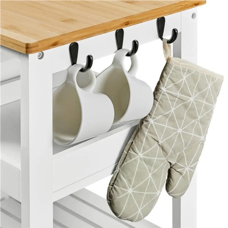 Yaheetech Kitchen Island with Wheels Kitchen Storage Serving Cart Kitchen Island with Wheels Kitchen Storage Serving Cart