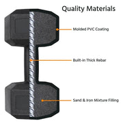 Yaheetech 2x6kg Hexagon Dumbbells Set 2x6kg Hexagon Dumbbells Set