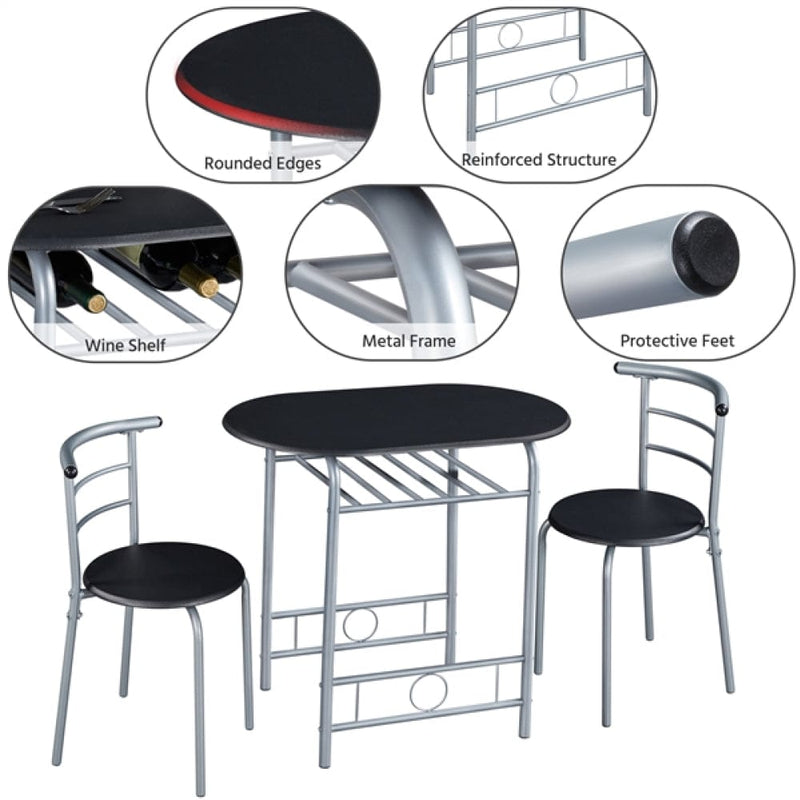 Yaheetech Modern Round Dining Table Set for 2 Dining Chairs Modern Round Dining Table Set for 2 Dining Chairs