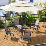 Yaheetech 28″ Square Patio Bistro Table with Umbrella Hole 28″ Square Patio Bistro Table with Umbrella Hole