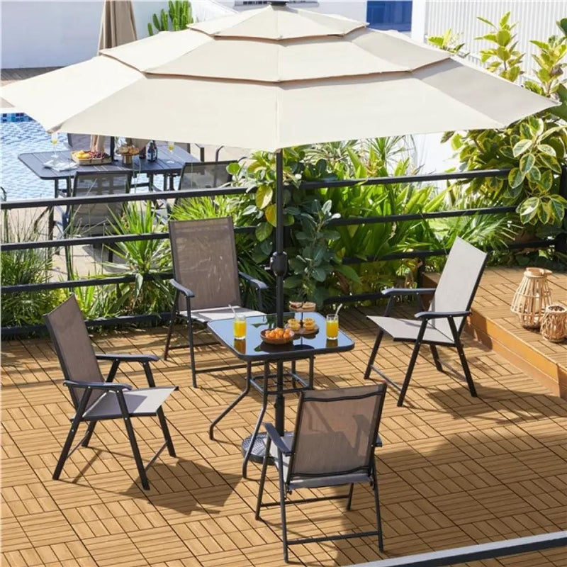 Yaheetech 28″ Square Patio Bistro Table with Umbrella Hole 28″ Square Patio Bistro Table with Umbrella Hole