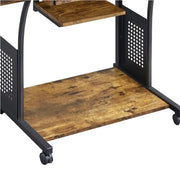 3-Tier Rolling Computer Desk Study Table with Printer Shelf – view 9
