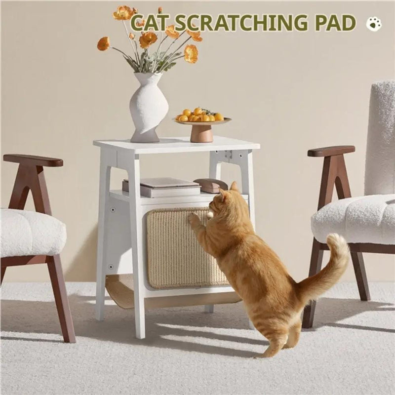 Yaheetech End Table with Cat Bed Side Table End Table with Cat Bed Side Table