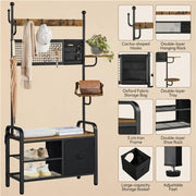 Yaheetech Hall Tree with Cat House Coat Rack Shoe Rack Hall Tree with Cat House Coat Rack Shoe Rack