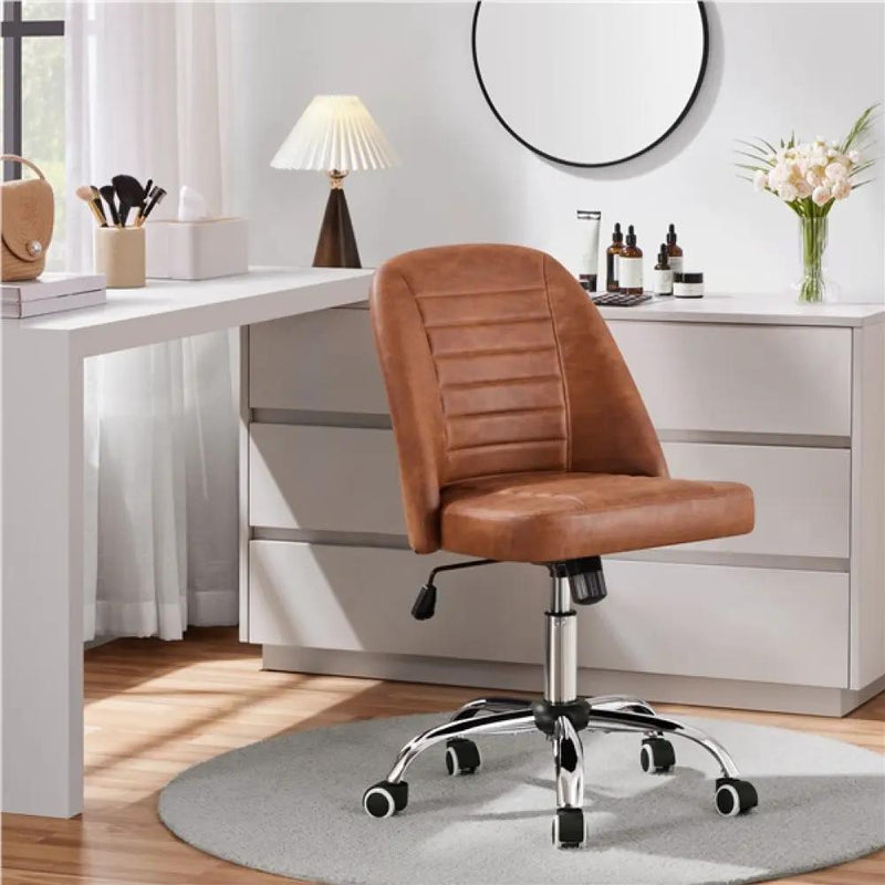 Yaheetech Faux Leather Mid Back Home Office Desk Chair Faux Leather Mid Back Home Office Desk Chair