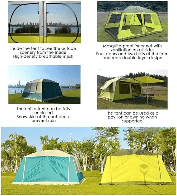 salelink.co.nz Unbranded Camping Tent 420x305x210cm - Green Camping Tent 420x305x210cm - Green | Action Outdoors NZ