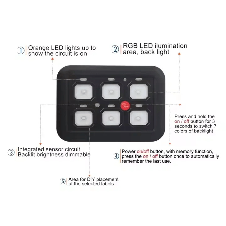 salelink.co.nz Unbranded 6 Gang Rocker Switch Panel 6 Gang Rocker Switch Panel | Action Outdoors NZ