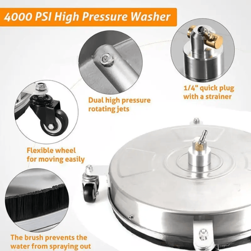 salelink.co.nz Unbranded 18" Pressure Washer Surface Cleaner 18 Inch Pressure Washer Surface Cleaner With Wheels