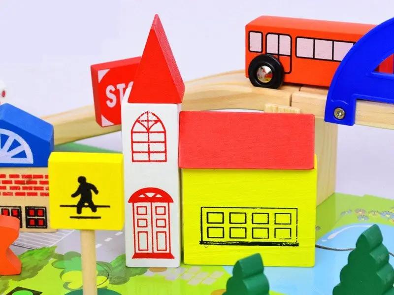 dealonline.co.nz dealonlinenz 40pc Wooden Rail Overpass Set Wooden Rail Overpass Train Set for Ages 3 and Up