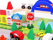 dealonline.co.nz dealonlinenz 40pc Wooden Rail Overpass Set Wooden Rail Overpass Train Set for Ages 3 and Up