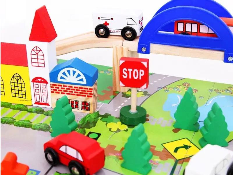 dealonline.co.nz dealonlinenz 40pc Wooden Rail Overpass Set Wooden Rail Overpass Train Set for Ages 3 and Up