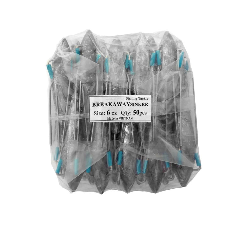 starfish Breakaway-Sinkers Breakaway Sinker Bulk Pack 6oz (50 per pack) Starfish Breakaway Sinker Bulk Pack 6oz 50pcs
