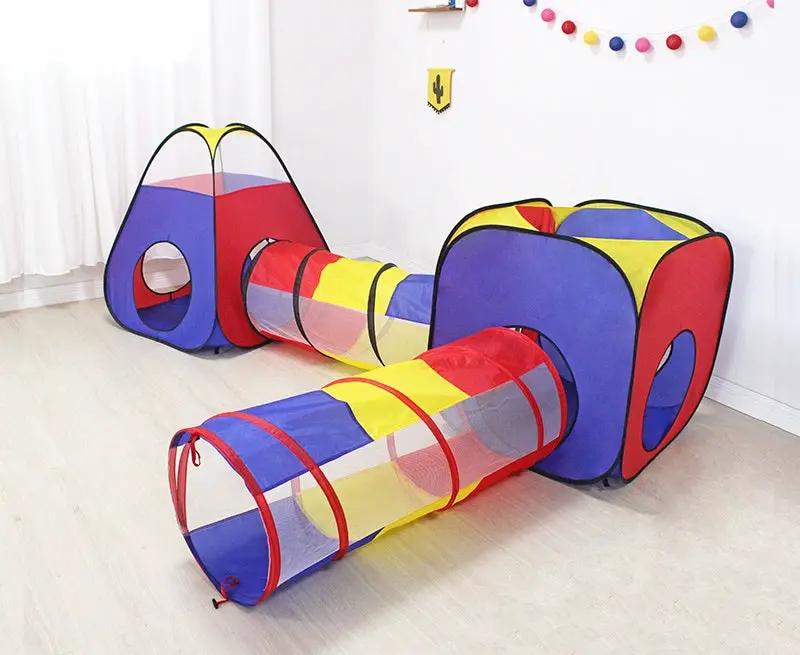 4PCS Pop-Up Square Triangle Tunnel Play Tent Kit Set – view 1