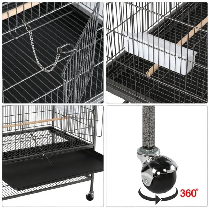 Yaheetech 52″ H Large Parrot Cage Rolling Metal Bird Cage 52″ H Large Parrot Cage Rolling Metal Bird Cage