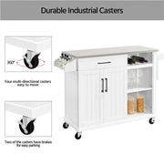 Kitchen Trolley Kitchen Island Cart with Stainless Steel Top & Storage – view 10