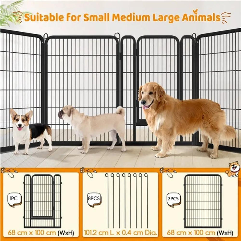 Yaheetech 8 Panels Dog Playpen 100cm Tall Dog Pen Dog Fence 8 Panels Dog Playpen 100cm Tall Dog Pen Dog Fence