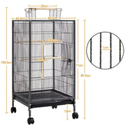 Yaheetech 40-Inch H Wrought Iron Bird Cage with Rolling Stand 40-Inch H Wrought Iron Bird Cage with Rolling Stand