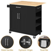 Kitchen Island Kitchen Trolley on Wheels with Drawers & Cabinet – view 10