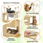 Yaheetech 53" Tall Wooden Cat Tree Tower 53" Tall Wooden Cat Tree Tower