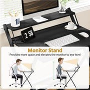 Yaheetech 2-Tier Foldable Computer Desk w/ Monitor Shelf 2-Tier Foldable Computer Desk w/ Monitor Shelf