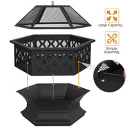 Yaheetech 24in Heavy Duty Fire Pit 24in Heavy Duty Fire Pit