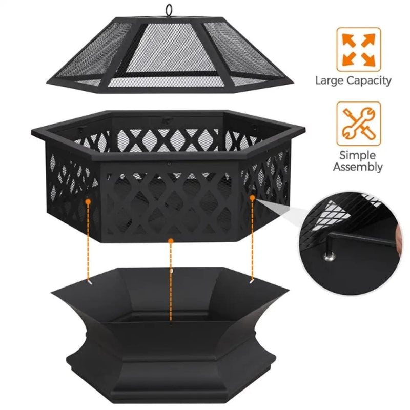 Yaheetech 24in Heavy Duty Fire Pit 24in Heavy Duty Fire Pit