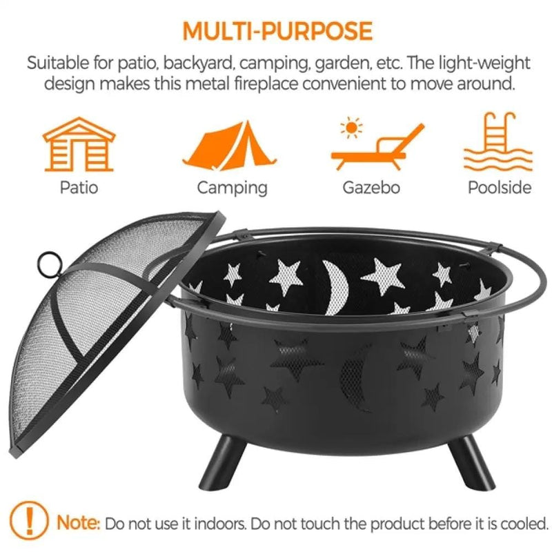 Yaheetech Round Fire Pit Round Fire Pit