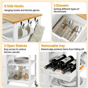 Yaheetech Kitchen Island with Wheels Kitchen Storage Serving Cart Kitchen Island with Wheels Kitchen Storage Serving Cart