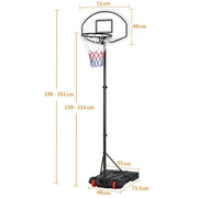 Yaheetech Basketball Hoop System 1.9-2.5M Basketball Hoop System 1.9-2.5M