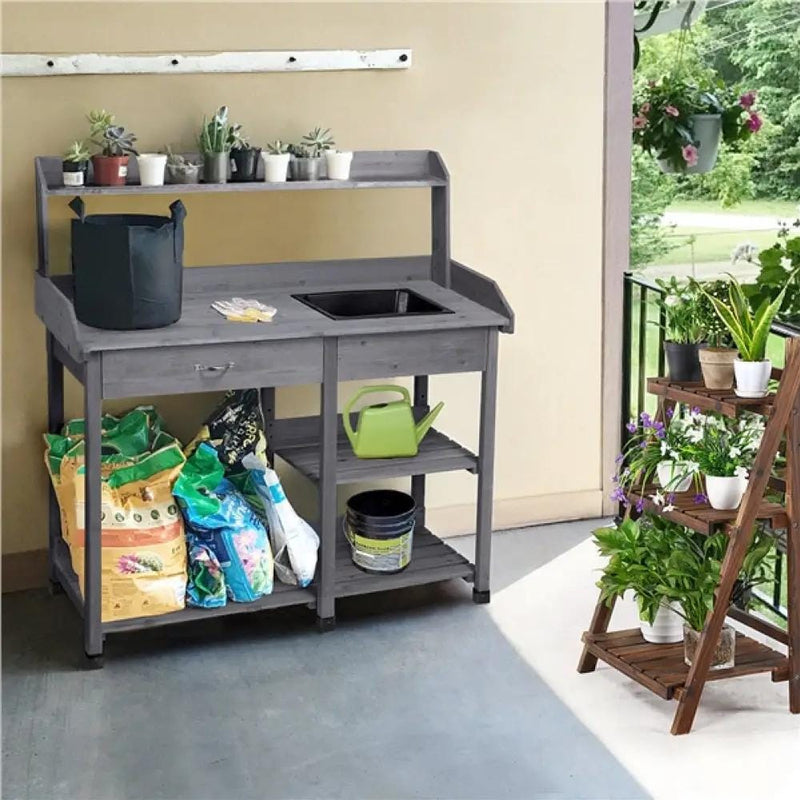 Yaheetech Garden Potting Bench with Basin Garden Work Bench Station Garden Potting Bench with Basin Garden Work Bench Station