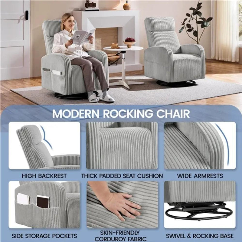 Yaheetech 360-Degree Swiveling Nursing Glider Chair Rocking Chair 360-Degree Swiveling Nursing Glider Chair Rocking Chair