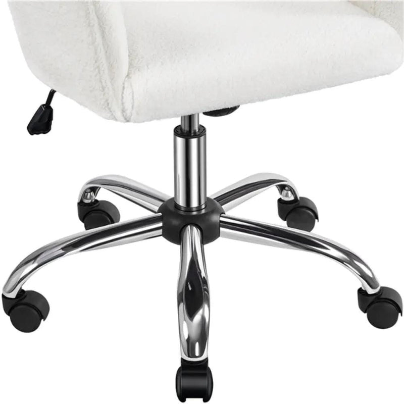 Modern Boucle Desk Chair Computer Chair Computer Chair Ivory – view 10