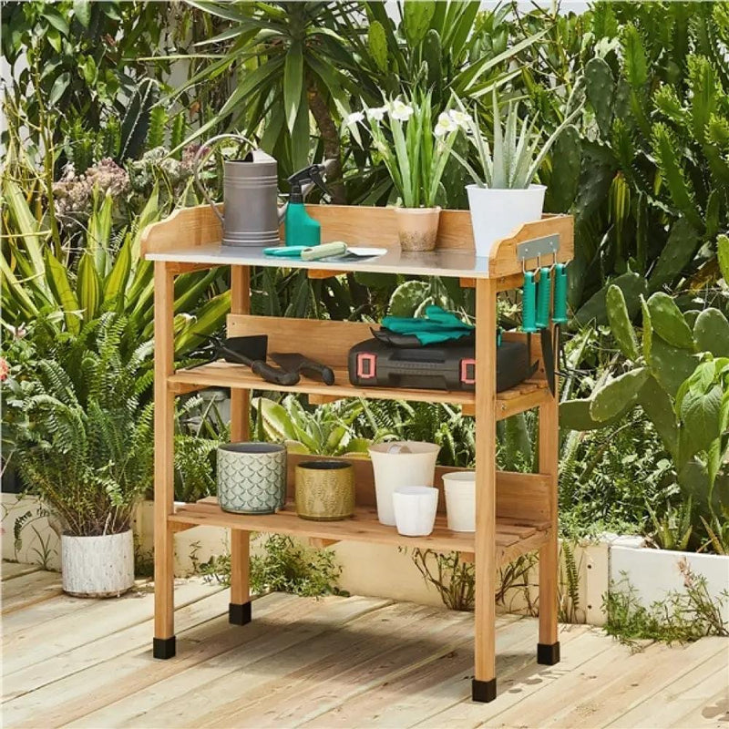 Yaheetech Outdoor Potting Bench Outdoor Potting Bench