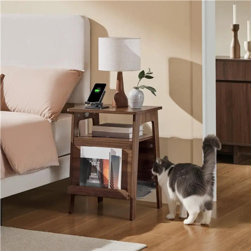 Yaheetech Side Table with Cat House & Scratching Board Side Table with Cat House & Scratching Board